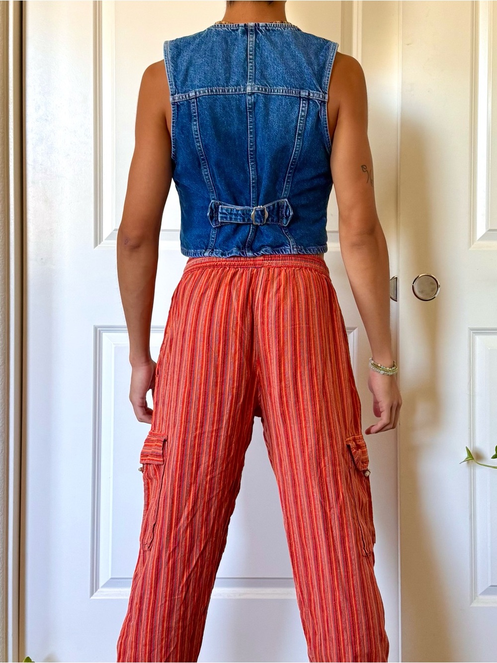 Vintage Pinstriped Hippie Pants - Picture 4 of 7